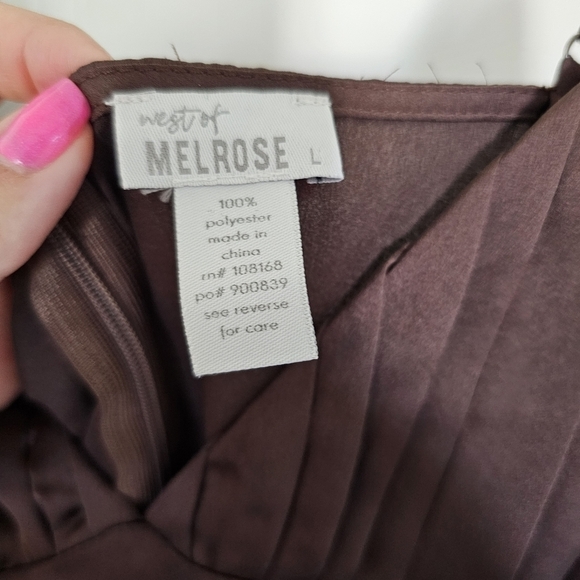 WEST OF MELROSE Pretty In Bustier Mini Dress Size Large Brown - Picture 7 of 7
